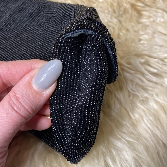 Vintage clutch purse Goldco glass beaded black 1940’s 1950’s - Picture 4 of 10